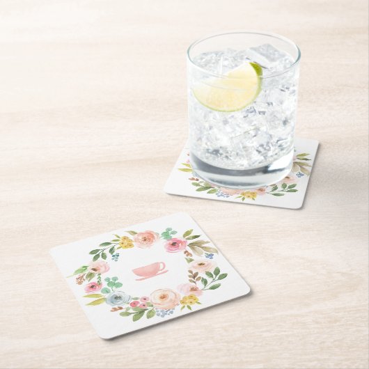 Blumenkohl Brautparty Tee Party Rechteckiger Pappuntersetzer (Vor Ort)