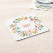 Blumenkohl Brautparty Tee Party Rechteckiger Pappuntersetzer (angewinkelt)