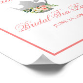 Blumenkohl Brautparty Tee Party Rosa Silber Willko Poster (Ecke)