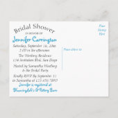 Blumenkohl Brautparty White Daisy Blue Einladung (Rückseite)