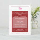 Blumenkohl Bridal Dusche Einladung (rot) (Stehend Vorderseite)