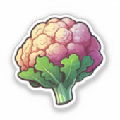 Blumenkohl-Cartoon Aufkleber (Vorderseite)