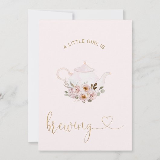 Blumenkohl ein kleines Mädchen braut Babydusche Einladung (Rückseite)