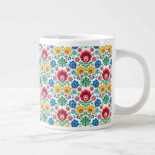 Blumenkohl Folkloremuster Jumbo-Tasse