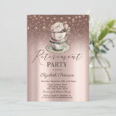 Blumenkohl, Glitzer, Reihung der String-Lights Einladung (Stehend Vorderseite)