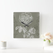 Blumenkohl I Quadratische Wanduhr (Zuhause)