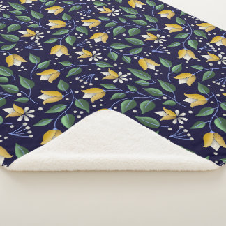 Blumenkohl in Deep Blue und Gelb Sherpadecke