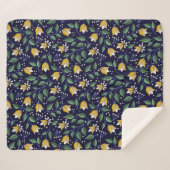 Blumenkohl in Deep Blue und Gelb Sherpadecke (Vorderseite (Horizontal))