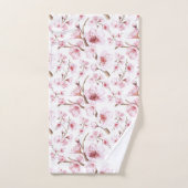 Blumenkohl-Kirsche Blüten Rosa weiß Badhandtuch Set (Handtuch)
