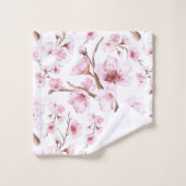 Blumenkohl-Kirsche Blüten Rosa weiß Badhandtuch Set (Waschlappen)