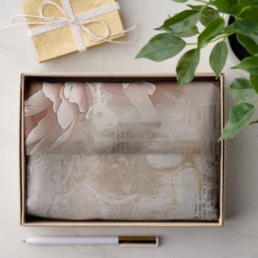 Blumenkohl-Kollage Pastellpechfische Dekoupage Seidenpapier (Geschenk)