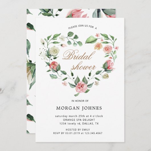 Blumenkohl-Kraut-Bridal-Dusche Einladung (Vorne/Hinten)