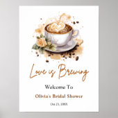 Blumenkohl-Liebe ist braunes Brautparty Willkommen Poster (Vorne)