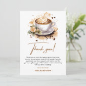 Blumenkohl Liebe ist Brown Coffee Brautparty Dankeskarte (Stehend Vorderseite)