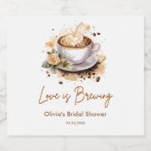 Blumenkohl Liebe ist Brown Coffee Brautparty Schaumweinetikett (Einzelnes Label)