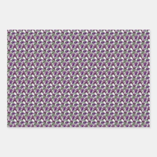 Blumenkohl Lila Clematis Trio Dekoupage Geschenk Geschenkpapier Set (Vorderseite 2)