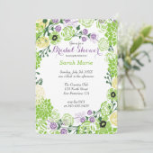 Blumenkohl Lila & Grün Blume Einladung (Stehend Vorderseite)