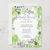 Blumenkohl Lila & Grün Blume Einladung (Vorderseite)