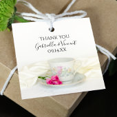 Blumenkohl mit rosa Rosen Hochzeit Geschenkanhänger