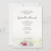 Blumenkohl mit rosa Rosen Post Hochzeitsfeier Einladung (Vorderseite)