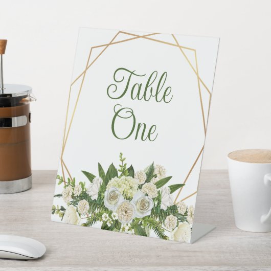 Blumenkohl oder Hochzeitsfeiern Tischnummern Sockelschild (In SItu)