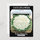 Blumenkohl-Packung Weißer Gemüsegarten Postkarte (Vorne/Hinten)