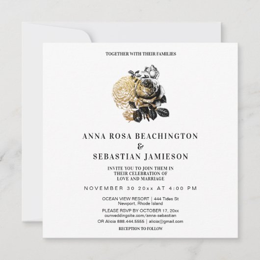 ~* Blumenkohl-Rose FOTO AR8 UAWG Hochzeit Einladun Einladung (Vorderseite)