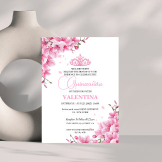 Blumenkohl Rose Quinceañera Einladung