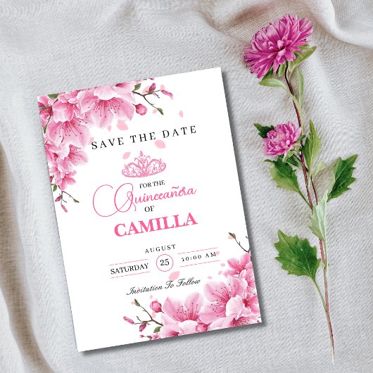 Blumenkohl Rose Quinceañera Save The Date