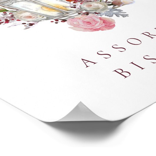 Blumenkohl-Rose und Brautparty-Food-Zeichen Poster (Ecke)