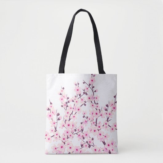 Blumenkohl (Sakura) Rosa Weiß Tasche (Vorderseite)