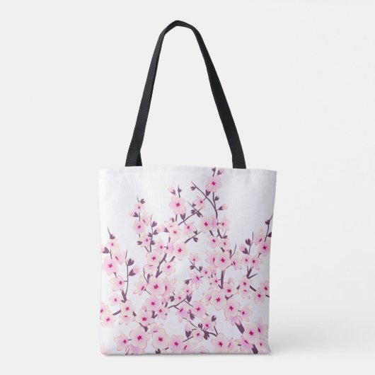 Blumenkohl (Sakura) Rosa Weiß Tasche (Rückseite)