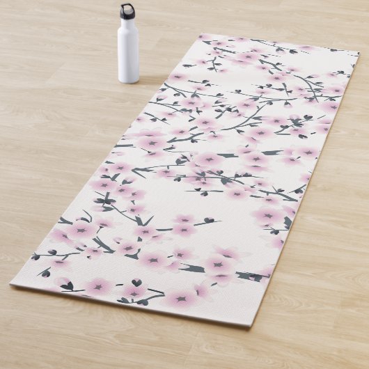 Blumenkohl Sakura Rosa Weißes Muster Yogamatte (Beispiel)