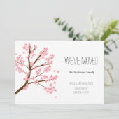 Blumenkohl Sakura Tree Wir haben uns bewegt Einladung (Stehend Vorderseite)