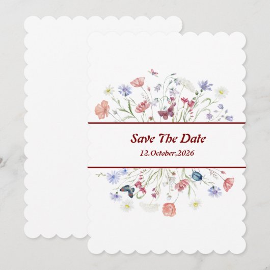 Blumenkohl "Save the Date" Einladung (Vorne/Hinten)