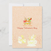 Blumenkohl Schmetterling Teacup Valentine Day Coup Einladung (Rückseite)