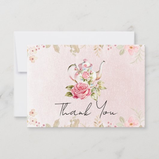 Blumenkohl Tee Brautparty Party Vielen Dank Dankeskarte (Vorderseite)