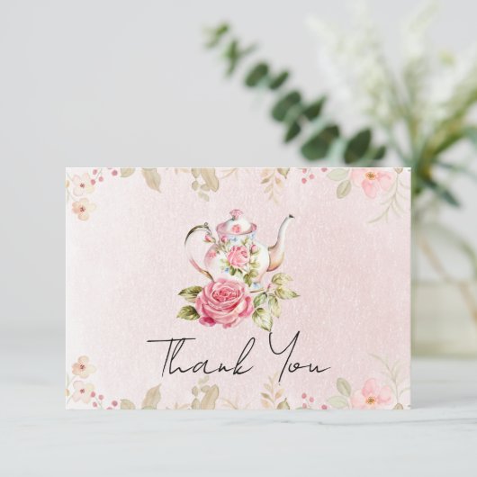 Blumenkohl Tee Brautparty Party Vielen Dank Dankeskarte (Stehend Vorderseite)