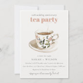 Blumenkohl-Tee-Cup Hochzeit-Jubiläum Tea Party Einladung (Vorderseite)