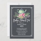 Blumenkohl-Tee-Party Neutral Baby-Dusche Einladung (Vorderseite)