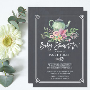 Blumenkohl-Tee-Party Neutral Baby-Dusche Einladung
