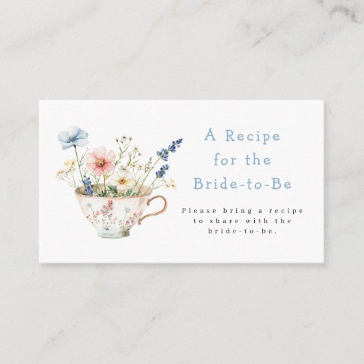 Blumenkohl Tee Party Rezept Brautparty Anfrage Begleitkarte (Vorderseite)