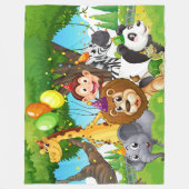 Blumenkohl - Tiere - Cartoon Fleecedecke (Vorderseite)