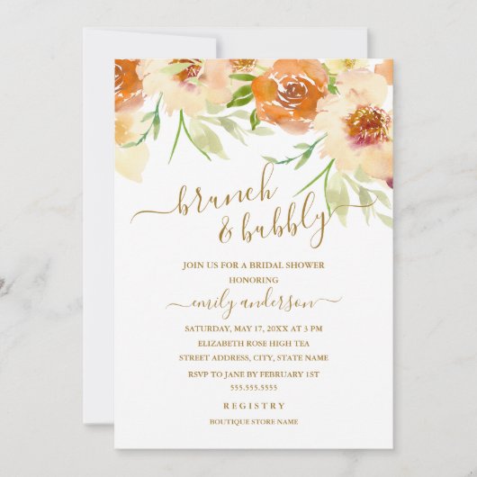 Blumenkohl und Brautparty Einladung (Vorderseite)