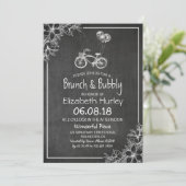 Blumenkohl und Bubbly-Brautparty Einladung (Stehend Vorderseite)