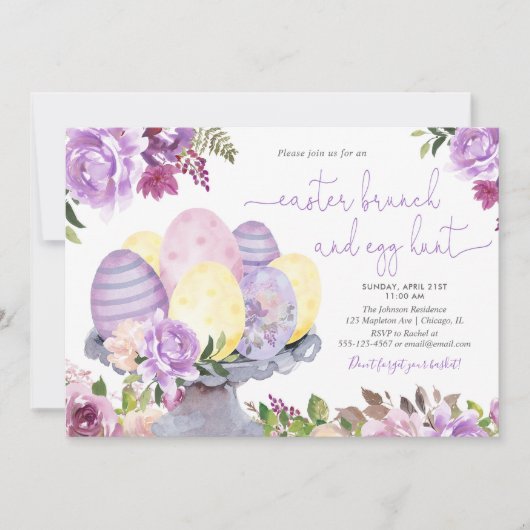 Blumenkohl und Eierjagd Einladung (Vorderseite)