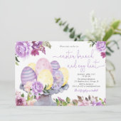 Blumenkohl und Eierjagd Einladung (Stehend Vorderseite)