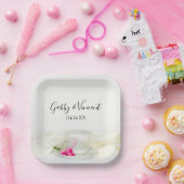 Blumenkohl und Rosenhochzeit Pappteller (Party)