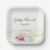 Blumenkohl und Rosenhochzeit Pappteller (Vorderseite)