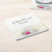 Blumenkohl und Rosenhochzeit Rechteckiger Pappuntersetzer (angewinkelt)